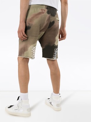 Off-White Sprayed Arrows camouflage track shorts