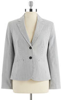 Thumbnail for your product : Jones New York Collection JONES NEW YORK Striped Two-Button Blazer