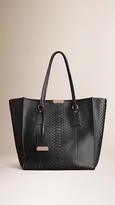 Thumbnail for your product : Burberry Medium Python Shoulder Tote Bag