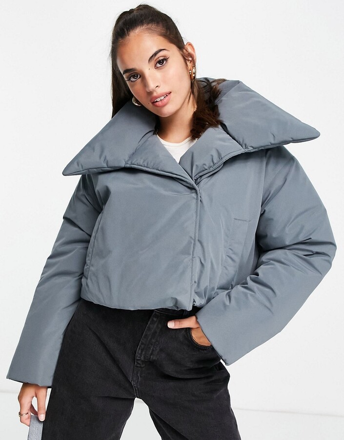 high collar puffer coat
