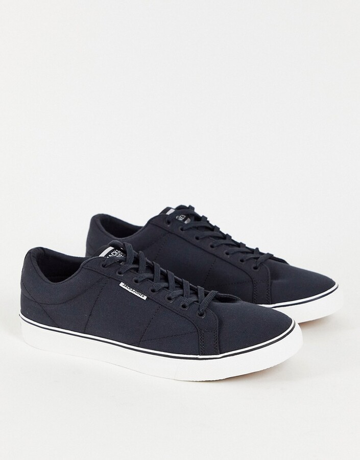 Jack and Jones canvas sneakers in black - ShopStyle