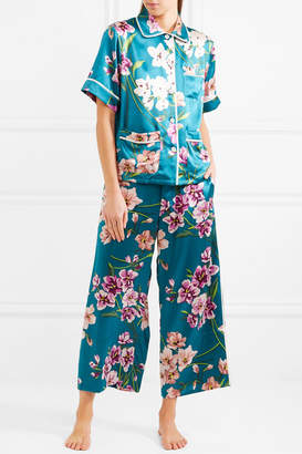 Olivia von Halle Daria Printed Silk-satin Pajama Set