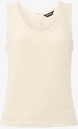 Womens Cream Lucie Boucle Cotton-Blend Tank 8
