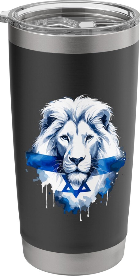 Jewish Israel Flag Lion David Star Yisrael Proud Israelites Stainless Steel Insulated Tumbler