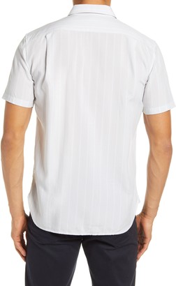 Vince Regular Fit Variegated Stripe Short Sleeve Button-Up Shirt