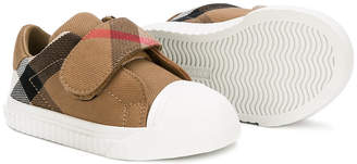 Burberry Kids check touch-strap sneakers