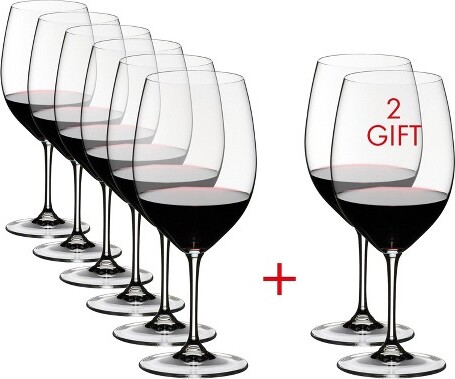 Riedel Setof8)21.5flozVinumCabernetSauvignon/MerlotWineGlasses