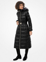 Thumbnail for your product : Michael Kors Faux Fur-Trim Quilted Nylon Puffer Coat