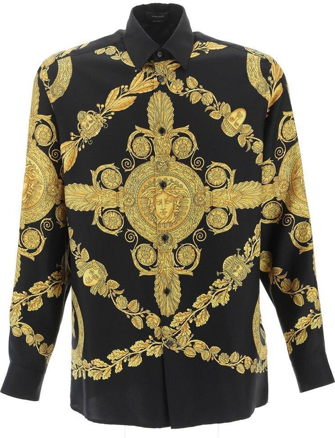 Versace Baroque Pattern Long Sleeved Shirt - ShopStyle