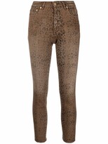 Thumbnail for your product : Golden Goose Leopard-Print Cropped Jeans