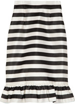 Thumbnail for your product : Mother of Pearl Bella striped silk-satin skirt