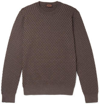 Tod's Slim-Fit Basketweave Merino Wool And Silk-Blend Sweater