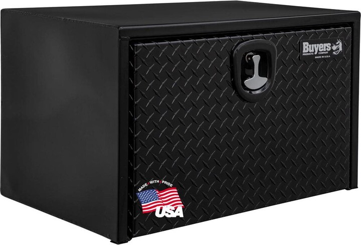 Buyers Products 18 in. x 18 in. x 24 in. Gloss Black Steel Underbody Truck Tool Box with Aluminum Door