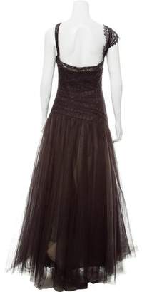 BCBGMAXAZRIA Lace-Accented Gown