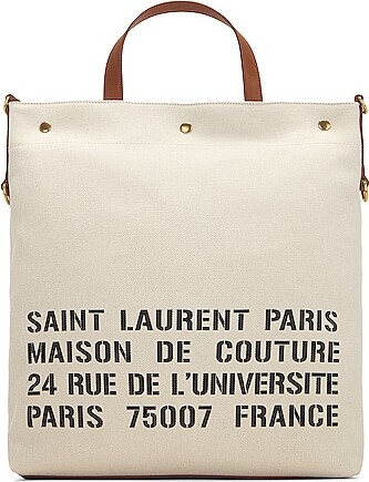 Saint Laurent Rive Gauche Linen Tote - ShopStyle