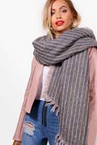 Thumbnail for your product : boohoo Pinstripe Boucle Scarf