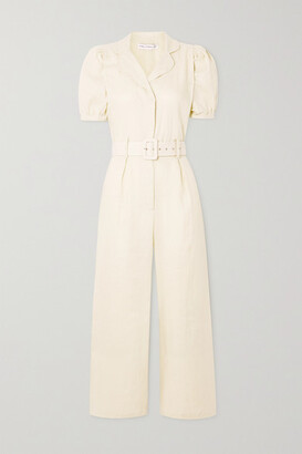 Faithfull The Brand + Net Sustain Frederikke Belted Linen Jumpsuit - Off-white