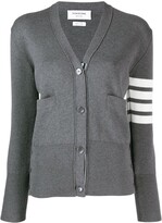 Thumbnail for your product : Thom Browne 4-Bar crepe V-neck cardigan