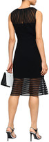 Thumbnail for your product : Elie Tahari Paris Pleated Chiffon, Crepe And Striped Organza Midi Dress