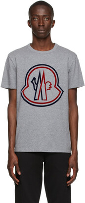 Moncler Grey Flocked Logo T-Shirt