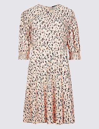 Limited Edition Animal Print Half Sleeve Tea Dress