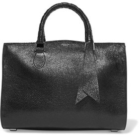 Rochas Saint Glossed Textured-Leather Tote