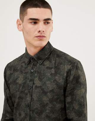 BOSS Mabsoot slim fit buttondown oxford shirt in abstract camo