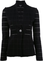 Giorgio Armani - veste cintré à carreaux - women - Polyamide/Polyester/Spandex/Elasthanne/Viscose - 40