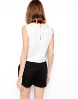 Thumbnail for your product : ASOS Shell Top with Lace Collar