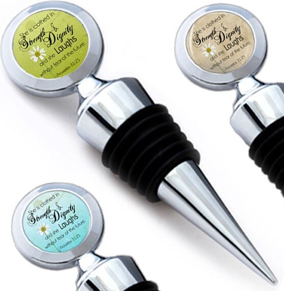 Christian Proverbs Dignity & Strength Wine Stopper