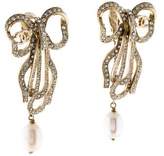 Thumbnail for your product : Chanel CC Faux Pearl Crystal Bow Earrings