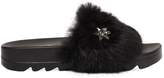 Thumbnail for your product : Colors of California 20MM STARS LAPIN FUR SLIDE SANDALS