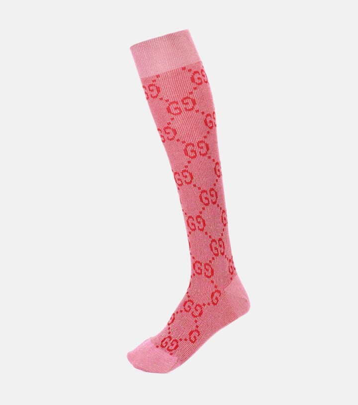 pink glitter gucci socks
