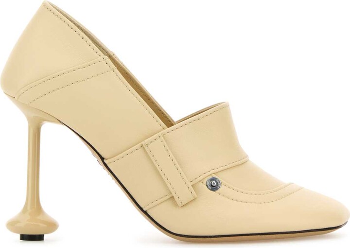 Loewe Cream Leather Toy Pumps