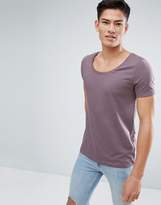 Thumbnail for your product : ASOS Design T-Shirt With Scoop In Lilac