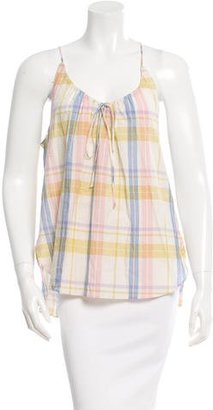 Creatures of Comfort Plaid Scoop Neck Top w/ Tags