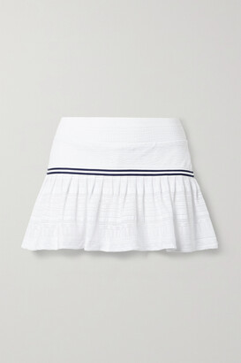 L'Etoile Sport Grosgrain-trimmed Pointelle-knit Tennis Skirt - White