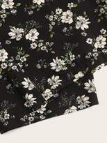 Thumbnail for your product : Shein Floral Print Ruffle Cami Pajama Set