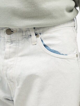Maison Margiela Painted Cropped Straight-leg Jeans - White