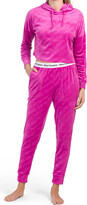 Thumbnail for your product : Juicy Couture Logo Embroidered Velvet Fleece Hooded Jogger Set