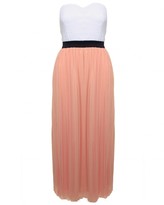 Thumbnail for your product : Love Peach And Ivory Mesh Pleated Skirt And Lace Body Maxi Dress