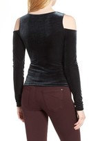 Thumbnail for your product : Willow & Clay Women's Velvet Cold Shoulder Crop Top