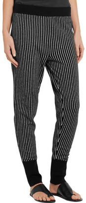 Raquel Allegra Striped Merino Wool And Cashmere-Blend Track Pants