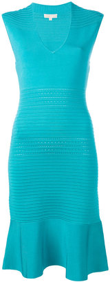 MICHAEL Michael Kors ribbed trim fitted dress