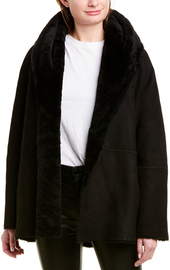 vince reversible shearling cardi coat