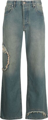 The Attico cut-out wide-leg Jeans - Farfetch