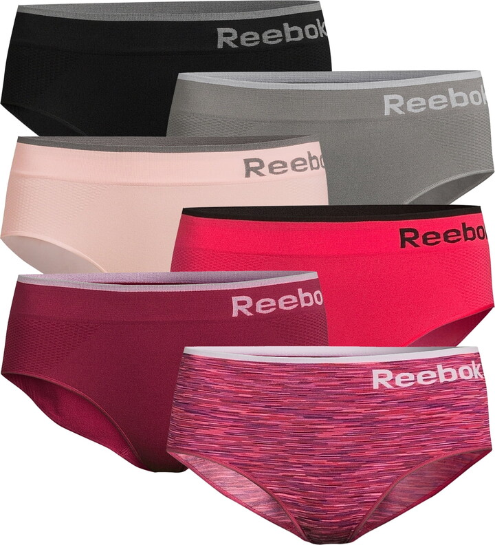 Reebok Women’s Underwear Seamless Hipster Panties, 6-Pack, Sizes XS-3XL