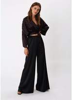 Thumbnail for your product : Phoebe Grace Peggy Wide Leg Palazzo Trouser in Black Stretch Silk