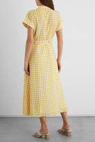 Thumbnail for your product : Iris & Ink Aisling Gingham Crepe De Chine Midi Wrap Dress