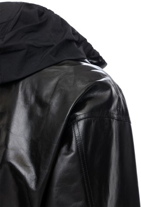 Bottega Veneta Patent Leather Jacket W/ Knit Cardigan